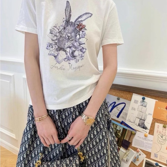 🚩steal authentic Dior White T-Shirt with Logo Tag - Picture 6 of 6